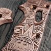 Manix 2 Deep Engraved Copper Scales - EDC - Relief Engraved Aztec Calendar Design - Copper Scales