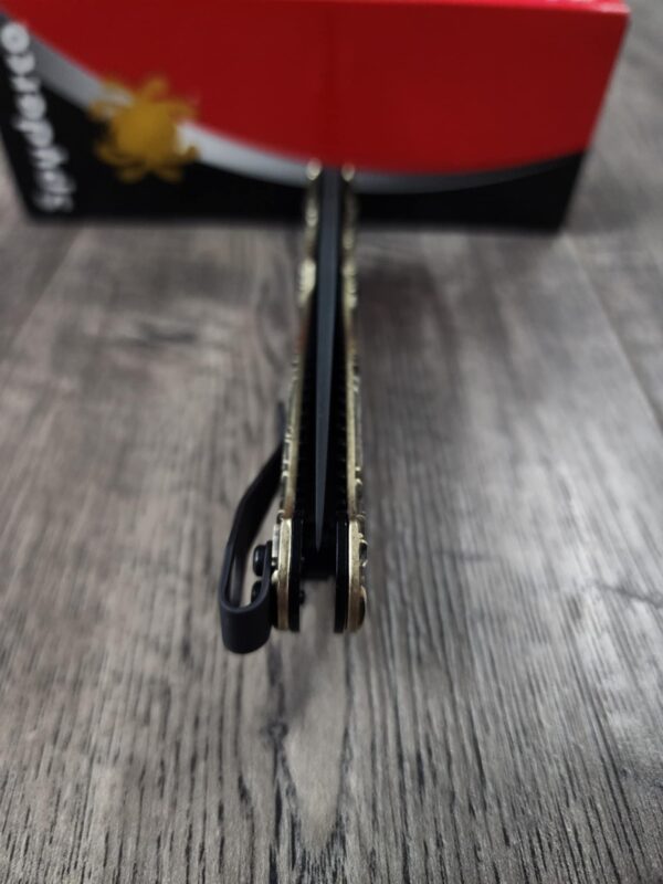 Spyderco Manix 2 - Brass Relief Engraved Until Valhalla Viking Skull Scales - Aged - Knife Install Optional w/Deep Carry Clip - EDC Gear