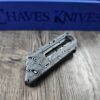 Chaves C.H.U.B. Slipper Slide Lock PVD Coated with laser engraved Damascus pattern! Utility knife - EDC knife - Complete knife - New In Box