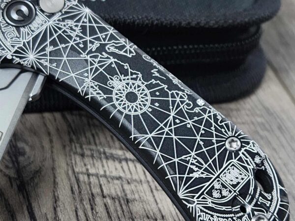 Goonies Map - CIVIVI Elementum Utility Button Lock Knife Black Aluminum Engraved Goonies Map! NEVER SAY DiE! Engraved Clips and Blade!