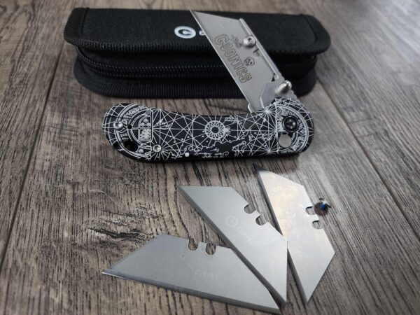 Goonies Map - CIVIVI Elementum Utility Button Lock Knife Black Aluminum Engraved Goonies Map! NEVER SAY DiE! Engraved Clips and Blade!