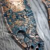 Manix 2 Deep Engraved Copper PATINA Scales - EDC - Relief Engraved Aztec Calendar Design - Copper Scales