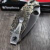 CRUWEAR! Spyderco Manix 2 Relief Engraved Viking/Runes Complete Knife NIB titanium Blue Glow Ball Cage - LynchNW Matching Engraved Deep Clip