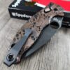 Manix 2 Knife with Deep Engraved AGED Copper Scales - EDC - Relief Engraved Skull Pattern - COMPLETE Knife with LynchNW deep carry clip