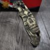 Spyderco Manix 2 - Brass Relief Engraved Until Valhalla Viking Skull Scales - Aged - Knife Install Optional w/Deep Carry Clip - EDC Gear