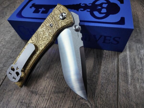 Chaves Redencion 229 - Dead Aztec Relief Engraved Brass Scales - Knife Install Optional - 4 Blade Styles - New In Box