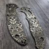 Spyderco Manix 2 Brass Relief Engraved Skull Aztec - Aged Brass - EDC Scales - Knife Install Optional