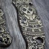 Spyderco Manix 2 Brass Relief Engraved Skull Aztec - Aged Brass - EDC Scales - Knife Install Optional