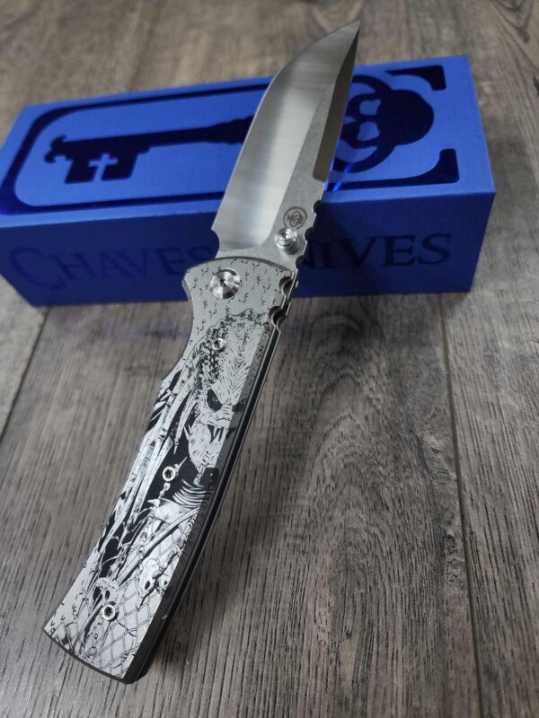 Chaves Redencion 229 - Blue Label - Predator Laser Engraved Titanium Scales - Knife Install Optional - 4 Blade Styles - New In Box