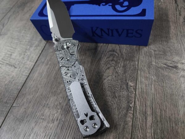 Chaves Redencion 229 - Blue Label - Viking Runes - Laser Engraved Titanium Scales - Knife Install Optional - 4 Blade Styles - New In Box