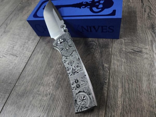 Chaves Redencion 229 - Blue Label - Viking Runes - Laser Engraved Titanium Scales - Knife Install Optional - 4 Blade Styles - New In Box