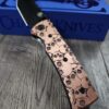 Chaves Redencion Street - Skulls Relief Engraved Copper Scales - Complete Knife - Black Elmax Blade - New In Box