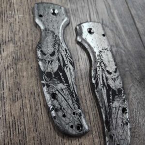 Spyderco Shaman - Predator / Alien  - Deep Laser Engraved Titanium Scales - EDC Gear *Scales Only*