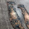 Manix 2 Deep Engraved Copper PATINA Scales - EDC - Relief Engraved Aztec Calendar Design - Copper Scales