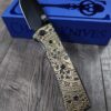 Chaves Redencion 229 - AGED Dead Aztec Relief Engraved Brass Scales - Knife Install Optional - 4 Blade Styles - New In Box