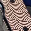 il_fullxfull.6650254132_62tt.jpg Chaves Redencion Street - Seigaiha Waves Relief Engraved Copper Scales - Complete Knife - Black Elmax Blade - New In Box