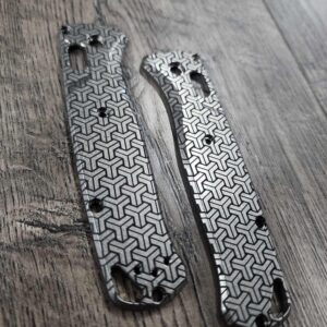 Benchmade Bugout Tri-Geo Pattern - Laser Engraved - Titanium Knife Scales - EDC Gear * Scales/handles Only - EDC