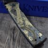 Chaves Redencion 229 - AGED Devil Mask with Dragon Relief Laser Engraved Brass Scales - Knife Install Optional - 4 Blade Styles - New In Box