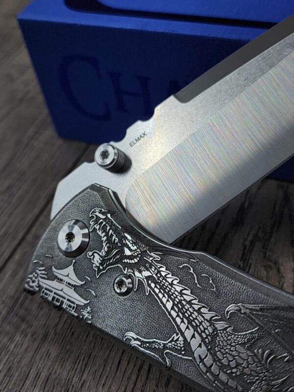Chaves Redencion 229 - Devil Mask with Dragon Relief Engraved Titanium Scales - Knife Install Optional - 4 Blade Styles - New In Box