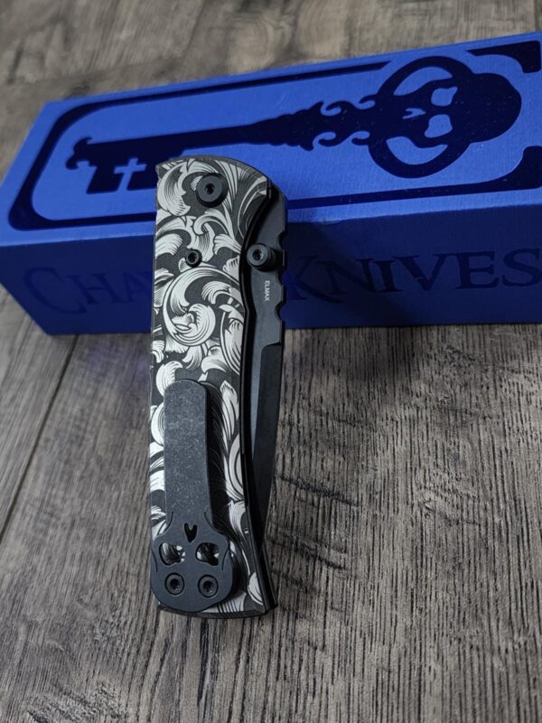 Chaves Redencion 229 - Filigree Scroll DEEP Laser Engraved Titanium Scales - Knife Install Optional - 4 Blade Styles - New In Box