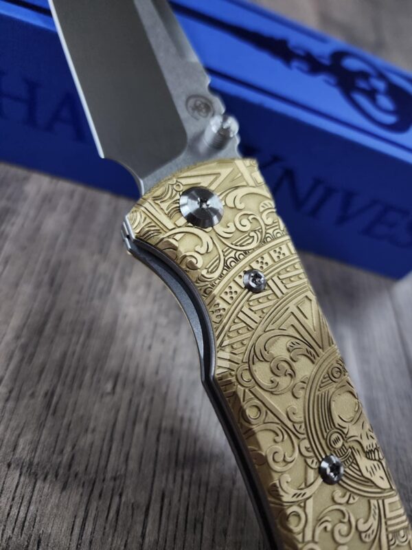 Chaves Redencion 229 - Dead Aztec Relief Engraved Brass Scales - Knife Install Optional - 4 Blade Styles - New In Box