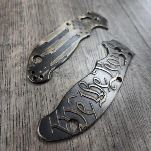 Spyderco Manix 2 Brass Relief Engraved We The People - Aged Brass - EDC Scales - Knife Install Optional