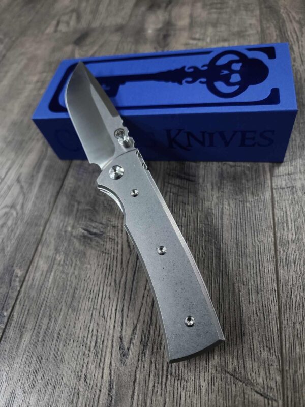 Chaves Redencion 229 Blue Label Liner Lock Satin Drop Point with Stonewash Titanium scales - NIB - Complete knife with EXTRA Clip