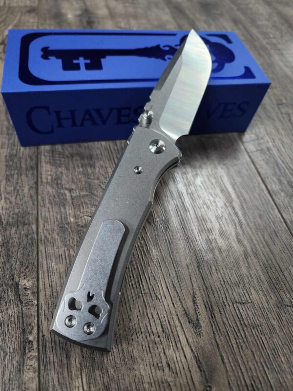 Chaves Redencion 229 Blue Label Liner Lock Satin Drop Point with Stonewash Titanium scales - NIB - Complete knife with EXTRA Clip