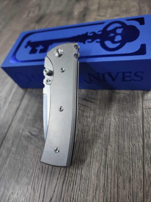 Chaves Redencion 229 Blue Label Liner Lock Satin Drop Point with Stonewash Titanium scales - NIB - Complete knife with EXTRA Clip