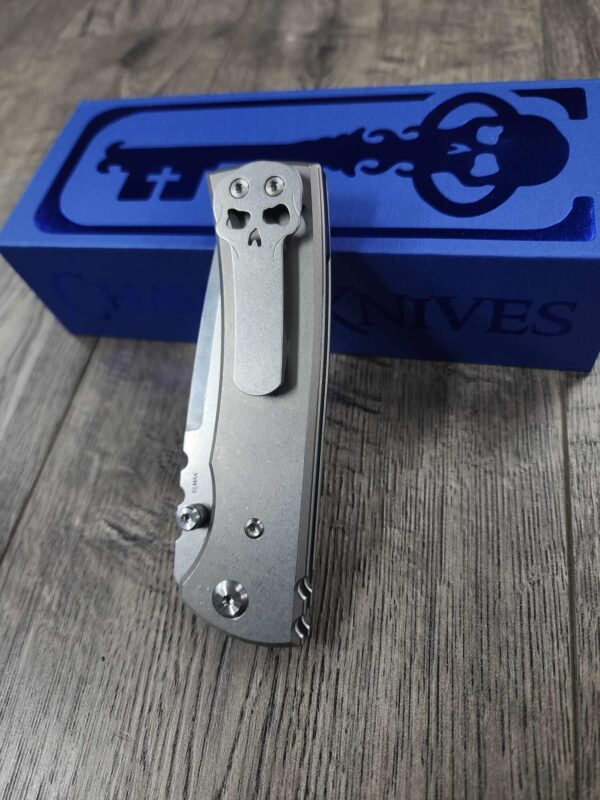 Chaves Redencion 229 Blue Label Liner Lock Satin Drop Point with Stonewash Titanium scales - NIB - Complete knife with EXTRA Clip
