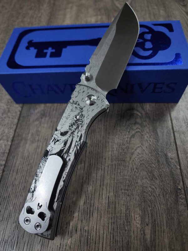 Chaves Redencion 229 - Blue Label - Predator Laser Engraved Titanium Scales - Knife Install Optional - 4 Blade Styles - New In Box