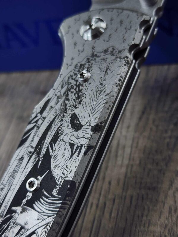 Chaves Redencion 229 - Blue Label - Predator Laser Engraved Titanium Scales - Knife Install Optional - 4 Blade Styles - New In Box