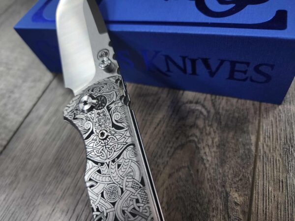 Chaves Redencion 229 - Blue Label - Viking Runes - Laser Engraved Titanium Scales - Knife Install Optional - 4 Blade Styles - New In Box