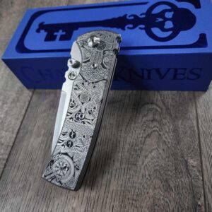 Chaves Redencion 229 - Blue Label - Viking Runes - Laser Engraved Titanium Scales - Knife Install Optional - 4 Blade Styles - New In Box