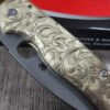 Spyderco Shaman - Brass Filigree - Relief Laser Engraved - Brass scales - Scales ONLY