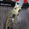 Spyderco Manix 2 - Relief Laser Engraved Filigree Scroll - Brass Scales - Polished - Knife Install Optional - EDC Scales