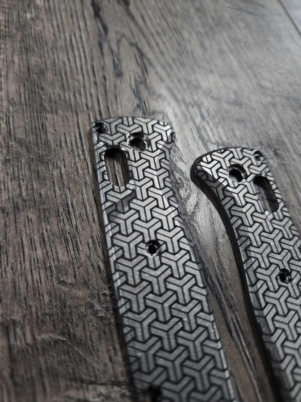Benchmade Bugout Tri-Geo Pattern - Laser Engraved - Titanium Knife Scales - EDC Gear * Scales/handles Only - EDC