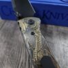 Chaves Redencion 229 - AGED Devil Mask with Dragon Relief Laser Engraved Brass Scales - Knife Install Optional - 4 Blade Styles - New In Box