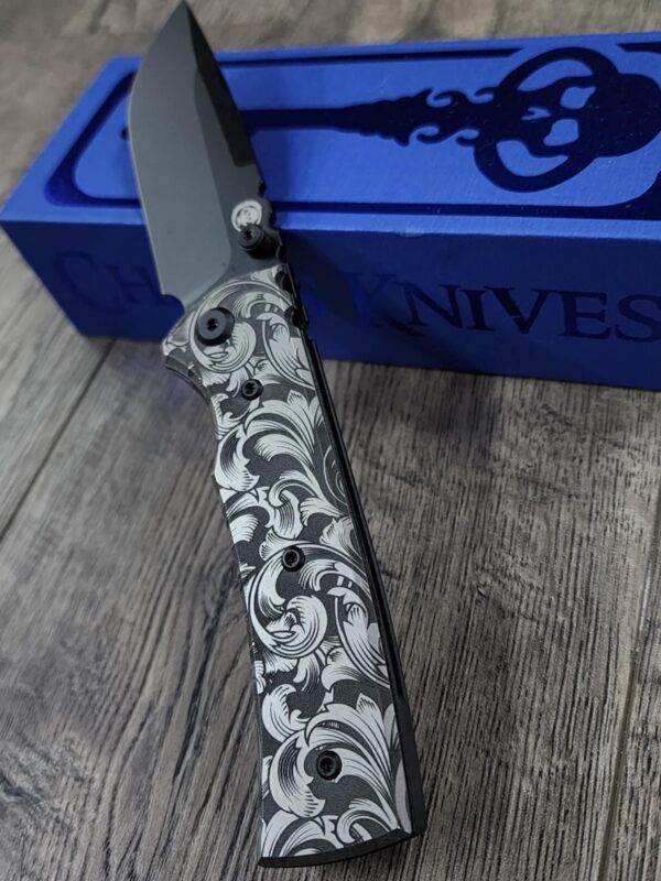 Chaves Redencion 229 - Filigree Scroll DEEP Laser Engraved Titanium Scales - Knife Install Optional - 4 Blade Styles - New In Box