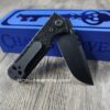 Chaves Knives TAK Flipper Knife - Engraved Dead Aztec - Black Micarta 2.75" - Tanto or Drop Point Blade Option - Complete Knife - EDC