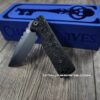 Chaves Knives TAK Flipper Knife - Engraved Dead Aztec - Black Micarta 2.75" - Tanto or Drop Point Blade Option - Complete Knife - EDC
