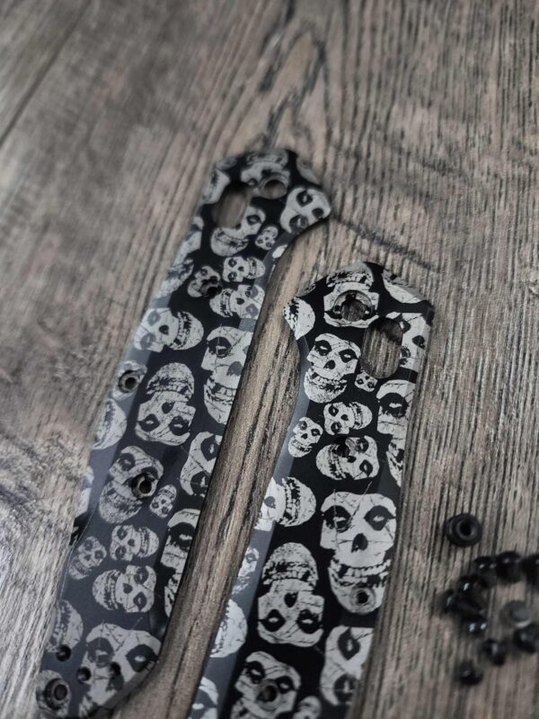 Misfits!  - Benchmade 940 Osborne - Laser Engraved DLC Titanium Scales - Flytanium Gear *Scales AND Black Hardware