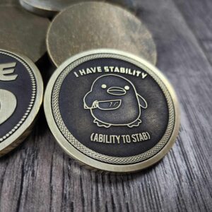 I have Stability / Rule 9 - Tree of Life - Deep Laser Engraved Brass Coin - Polished and Aged Finish