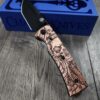 Chaves Redencion Street - Davy Jones Relief Engraved Copper Scales - Knife Install Optional - Black Elmax Blade Drop Point or Tanto