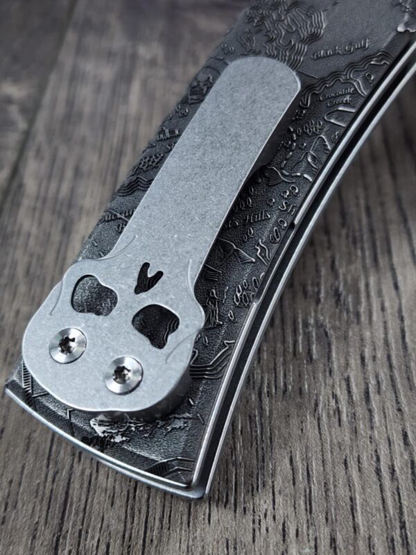 Chaves Redencion 229 -  Davy Jones Relief Engraved Titanium Scales - Knife Install Optional - 4 Blade Styles - New In Box