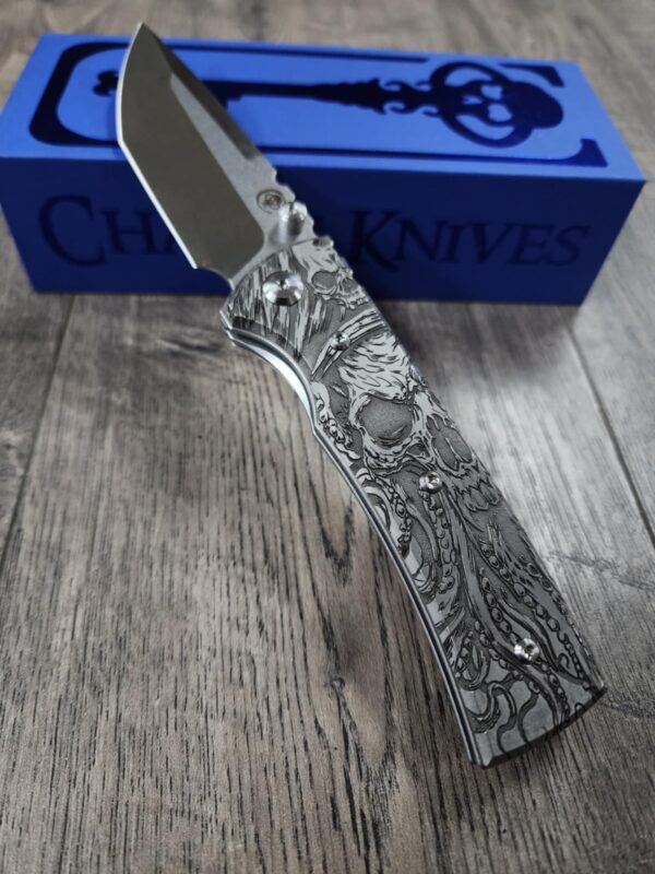 Chaves Redencion 229 -  Davy Jones Relief Engraved Titanium Scales - Knife Install Optional - 4 Blade Styles - New In Box