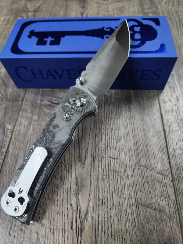 Chaves Redencion 229 -  Davy Jones Relief Engraved Titanium Scales - Knife Install Optional - 4 Blade Styles - New In Box