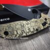 Spyderco Manix 2 - Brass Scales Relief Engraved Ironworker Rockefeller Portrait - Aged Brass - EDC Scales - Knife Install Optional