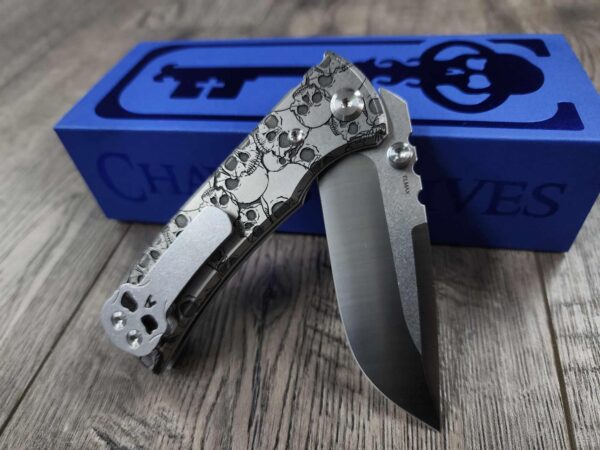 Chaves Redencion STREET Relief Engraved Skull Design Titanium Scales NIB - Complete knife - EDC