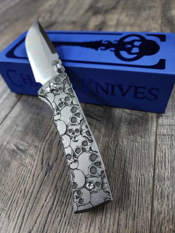 Chaves Redencion STREET Relief Engraved Skull Design Titanium Scales NIB - Complete knife - EDC